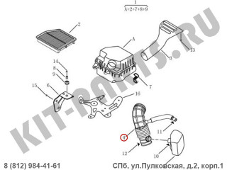 Патрубок воздушного фильтра для Geely Emgrand X7 NL4 1016019089