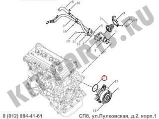 Прокладка водяного насоса (помпы) для Geely Emgrand X7 NL4 1016050825