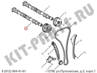 Распредвал выпускной (1.8i) для Geely Emgrand X7 NL4 1016057117