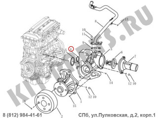 Прокладка водяного насоса (помпы) для Geely Emgrand X7 NL4 1066007300