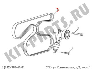 Ремень приводной для Geely Emgrand X7 NL4 1073002300