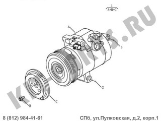 Компрессор кондиционера для Geely Emgrand X7 NL4 1016016665