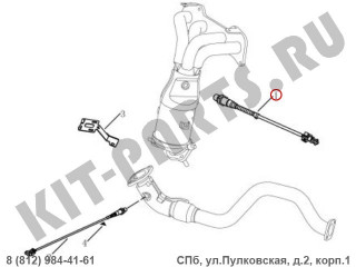 Датчик кислородный (лямбда зонд) (верхний) для Geely Emgrand X7 NL4 1016055205