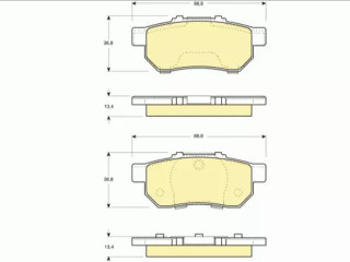 Колодки тормозные задние HONDA CIVIC VI 94-01/CONCERTO 89-95/INTEGRA 93-99/JAZZ II 02- 6131139 Girling