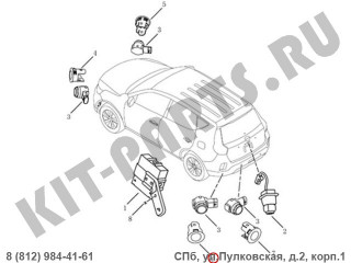 Кронштейн датчика парктроника задний крайний для Geely Emgrand X7 NL4 1017037013