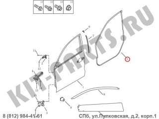 Уплотнитель передней левой двери для Geely Emgrand X7 NL4 1018010661