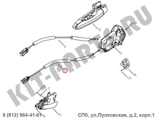 Тросик замка задней двери для Geely Emgrand X7 NL4 1018059897