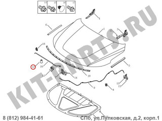 Ограничитель капота для Geely Emgrand X7 NL4 1018062949