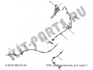 Трос стояночного тормоза центральный (2.0i) для Geely Emgrand X7 NL4 1014027581