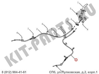 Трос стояночного тормоза правый для Geely Emgrand X7 NL4 1014030790