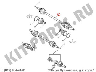 Привод колеса правый (1.8i) для Geely Emgrand X7 NL4 1014029119